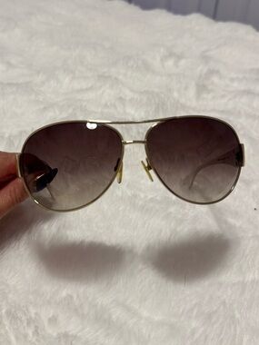 Emporio Armani Gold Frame Brown Gradient Aviator Sunglasses